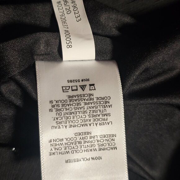 Express Black Sheer Chiffon Glitter Layered Wrap Wide Sleeve Belted Dress - Picture 8 of 8